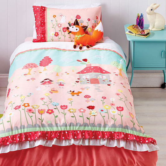 Cubby House Reversible Storybook Quilt Cover Set SINGLE