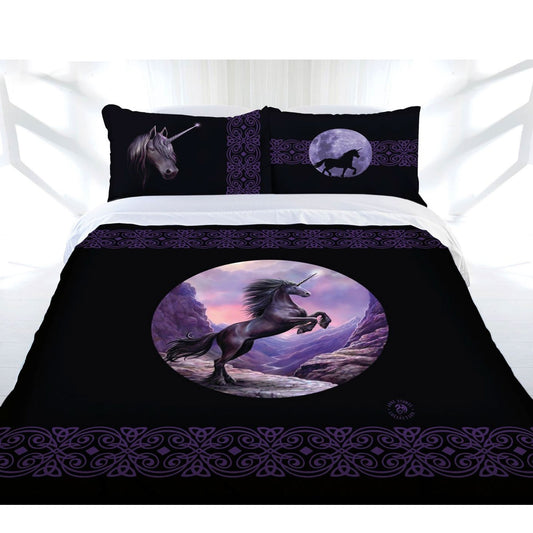 Anne Stokes Black Unicorn Quilt Cover Set DOUBLE