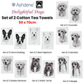 Dogs Cotton Kitchen Tea Towels 50x70cm Labrador Set of 2
