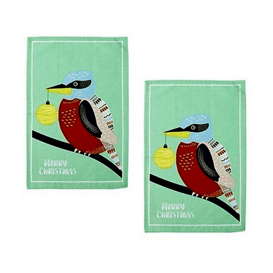 Ladelle Australiana Kookaburra Cotton Kitchen Towels Set of 2