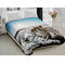 800GSM Luxury Reversible Animal Pattern Mink Blanket QUEEN 200 x 240 cm Three Tigers Blue
