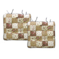 Lylac Petal Delights Cotton Chair Pads Set 2 Mia Brown