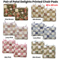 Lylac Petal Delights Cotton Chair Pads Set 2 Mia Brown