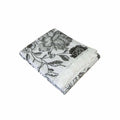 Botanical Printed Premium 60% Cotton 40% Linen Table Cloth with White Lace Edging 140 x 220 cm / 6 Seater