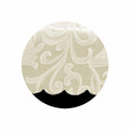 Swirl Leaf Cream Jacquard Table Cloth with Scalloped Edging 140 x 180 cm / 4 Seater