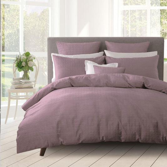 Georges Fine Linens Aurora Mauve Lightly Quilted Quilt Cover Set - SUPER KING