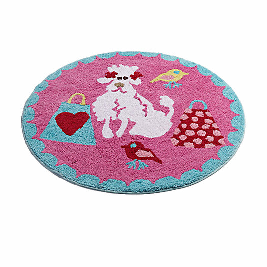 Jiggle Giggle Born To Shop Round Floor Rug 80cm Pink