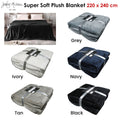 Jenny Mclean 300GSM Douce Super Soft Plush Blanket 220 x 240 cm Grey