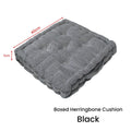 Rans Boxed Herringbone Chair Cushion Pad 40 x 40 + 7 cm Black
