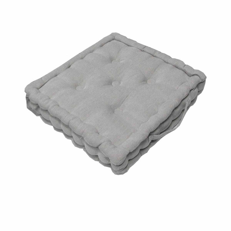 Rans Boxed Herringbone Chair Cushion Pad 40 x 40 + 7 cm Grey