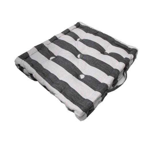 Rans Boxed Stripe Chair Cushion Pad 40 x 40 + 7 cm Black