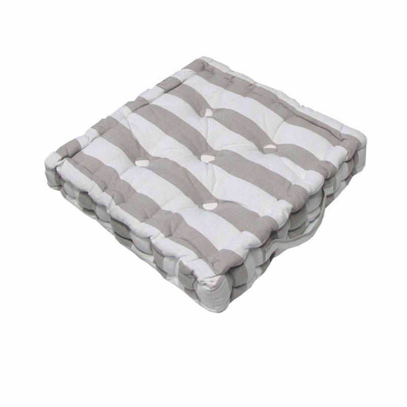 Rans Boxed Stripe Chair Cushion Pad 40 x 40 + 7 cm Grey