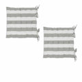 Rans Set of 2 Alfresco Stripe Chair Cushion Pads 40 x 40 cm Grey