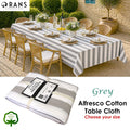 Rans Grey Alfresco Stripes Cotton Tablecloth - Choose from 2 sizes 150cm x 250cm