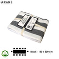 Rans Black Alfresco Stripes Cotton Tablecloth - Choose from 2 sizes 150cm x 300cm