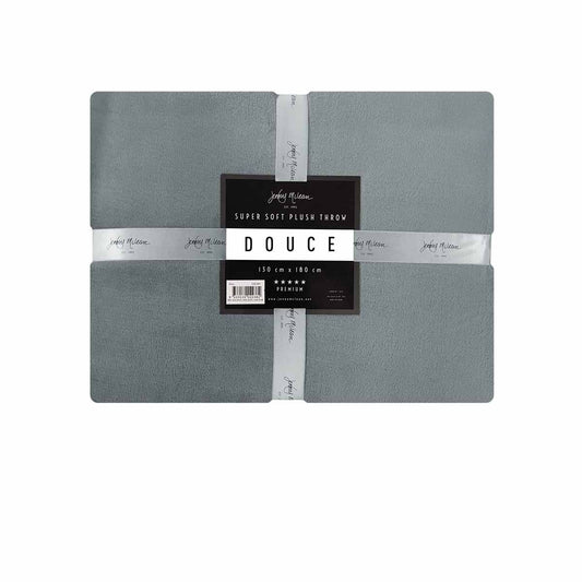 Jenny Mclean 300GSM Douce Super Soft Plush Throw 130 x 180 cm Grey