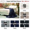 Jenny Mclean 300GSM Douce Super Soft Plush Throw 130 x 180 cm Tan