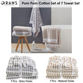 Jenny Mclean Pom Pom Cotton Set of 7 Towel Set Natural Tones