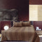 Rapee Faux Silk Coverlet Set Zig Zag Brown - Queen