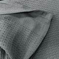 Living @ Home 350gsm 100% Cotton Breathable Waffle Blanket Single 180 x 230 cm Charcoal