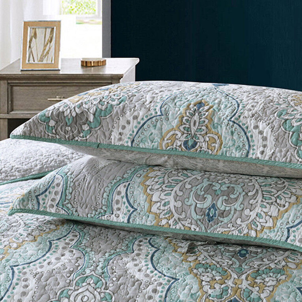 100% Cotton Cover Lightly Quilted Coverlet Set Regency Taupe Queen