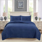 100% Cotton Lightly Quilted Coverlet Set Unity Navy Queen