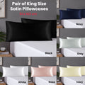 Pair of King Satin Silk Pillowcases with Envelope Closure 51 x 102 cm White