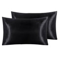 Pair of Standard Satin Silk Pillowcases with Envelope Closure 51 x 76 cm White