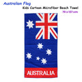 Bloomington Australian Flag Kids Cartoon Printed Microfiber Beach Towel 70 x 137 cm