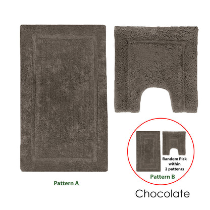 2200GSM 2 Pce Axel 100% Cotton Bath Mat Set Chocolate