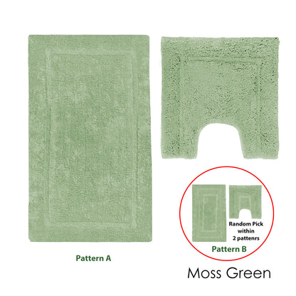 2200GSM 2 Pce Axel 100% Cotton Bath Mat Set Moss Green