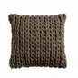 Cable Appliqued Filled Cushion - Expresso