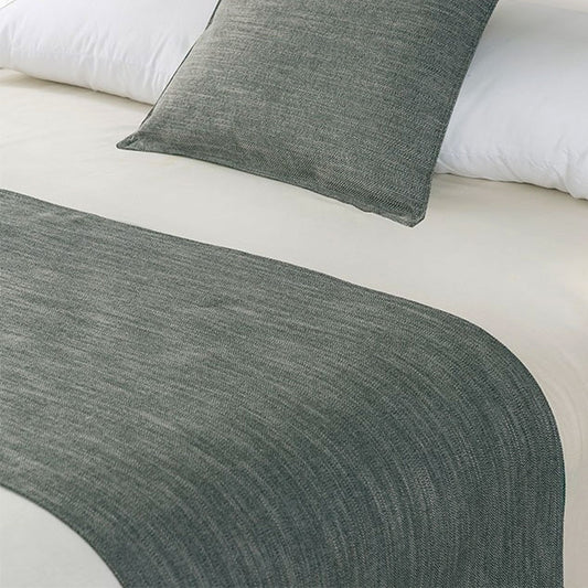 Jason Linen Look Pewter Bed Runner DOUBLE/QUEEN