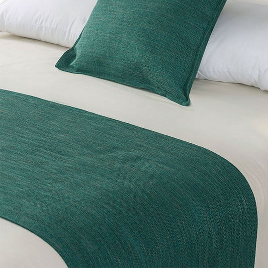 Jason Linen Look Teal Bed Runner KING