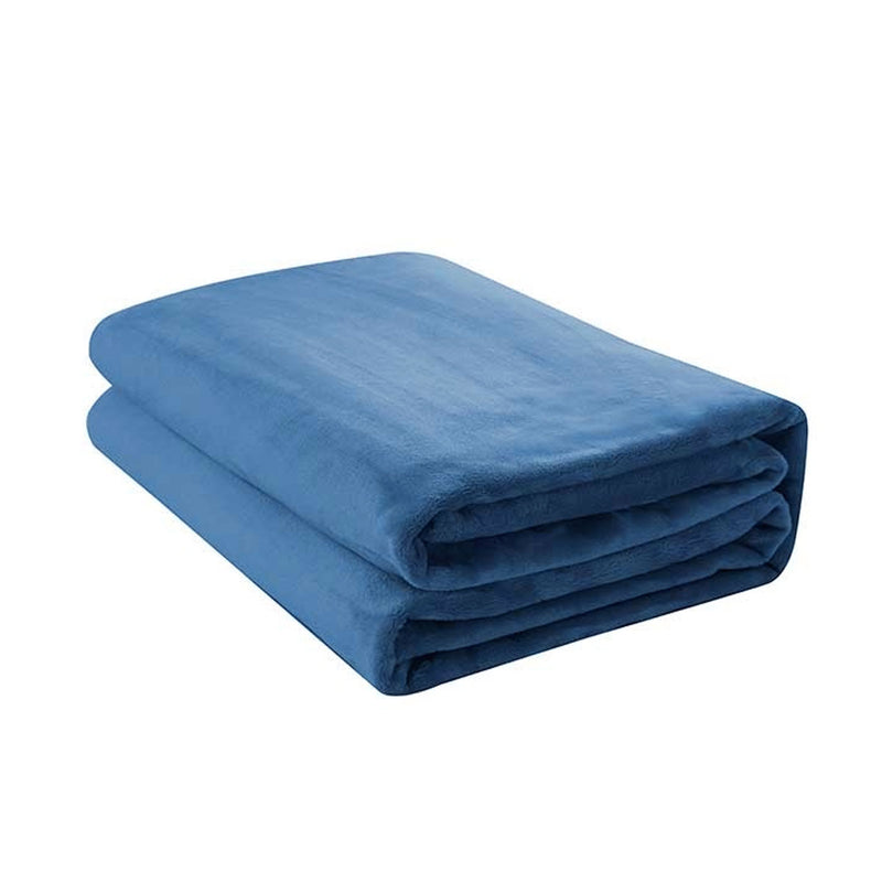 Jason 400GSM Micro Fleece Blanket Queen Denim