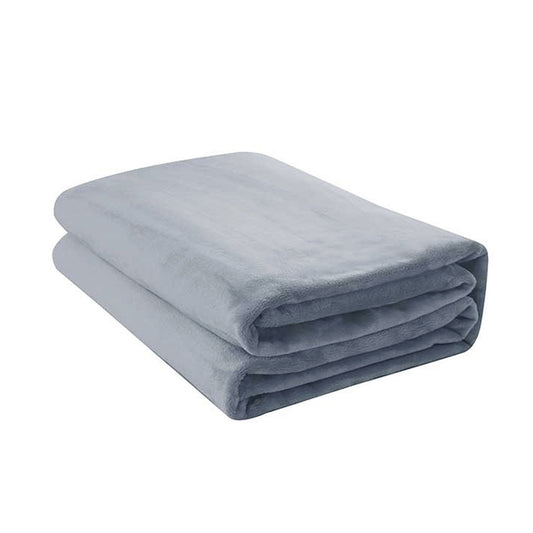 Jason 400GSM Super Soft Micro Fleece Blanket Silver QUEEN