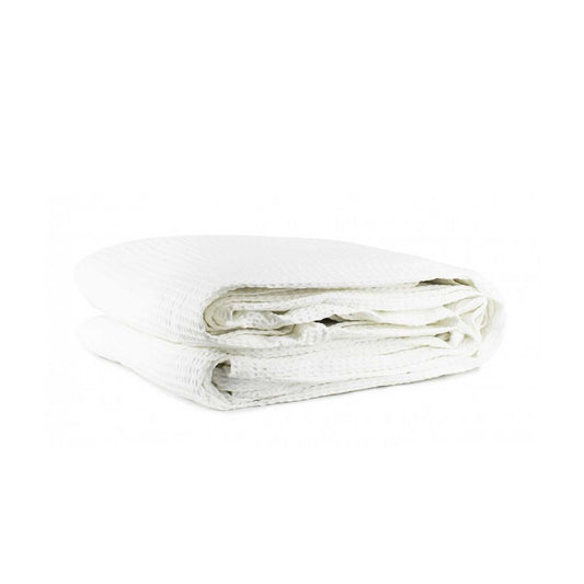 Jason Cotton Waffle Blanket White - QUEEN