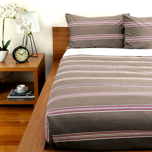 Jason Hudson Stripe Almond Comforter Set KING