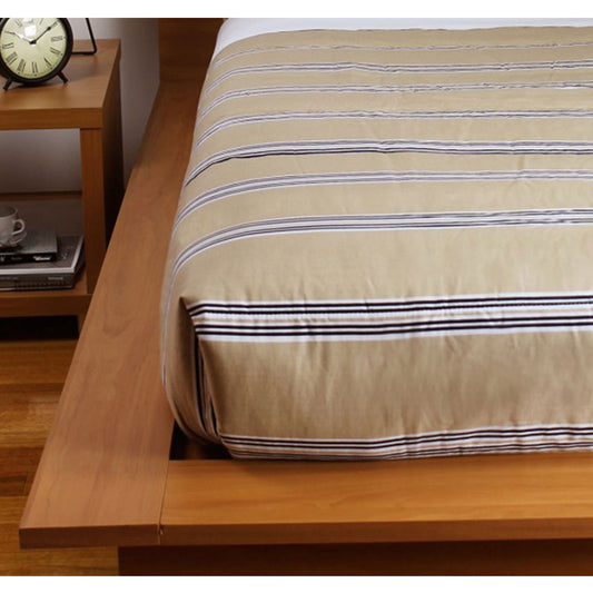 Jason Hudson Easycare Polyester Cotton Stripe Latte Comforter SUPER KING