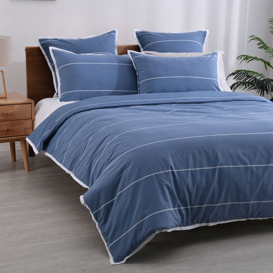 Jason Calista Indigo Quilt Cover Set SUPER KING