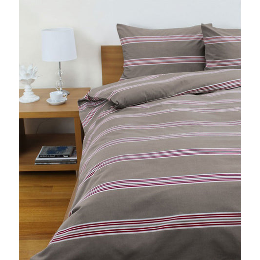 Jason Hudson Stripe Almond Quilt Cover Set KING