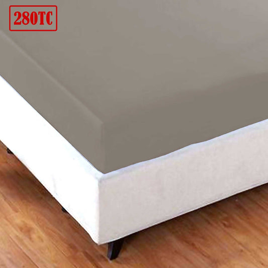 Jason Crisp Polyester Cotton Fitted Sheet Mocha - KING