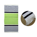 Onkaparinga Rainbow Striped Fringe Cotton Beach Towel Green/Navy