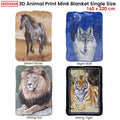 Soft 3D Animal Print Faux Mink Blanket Single Desert Horse