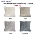 Eliot Striped Double Sided Filled Cushion Square - 45cm x 45cm Cream