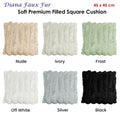 Diana Faux Fur Soft Filled Cushion Square - 45cm x 45cm Silver