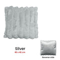 Diana Faux Fur Soft Filled Cushion Square - 45cm x 45cm Silver