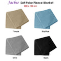 Budget 150gsm Jackie Soft Polar Fleece Extra Large Throw / Single Sized Blanket 200 x 150 cm Black