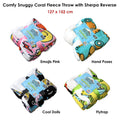 Snuggle Coral Fleece Throw with Sherpa Reverse 127 x 152 cm Emojis Pink