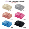 Cleo Soft Coral Fleece Extra Large Throw / Single Sized Blanket 150 x 200 cm Rose